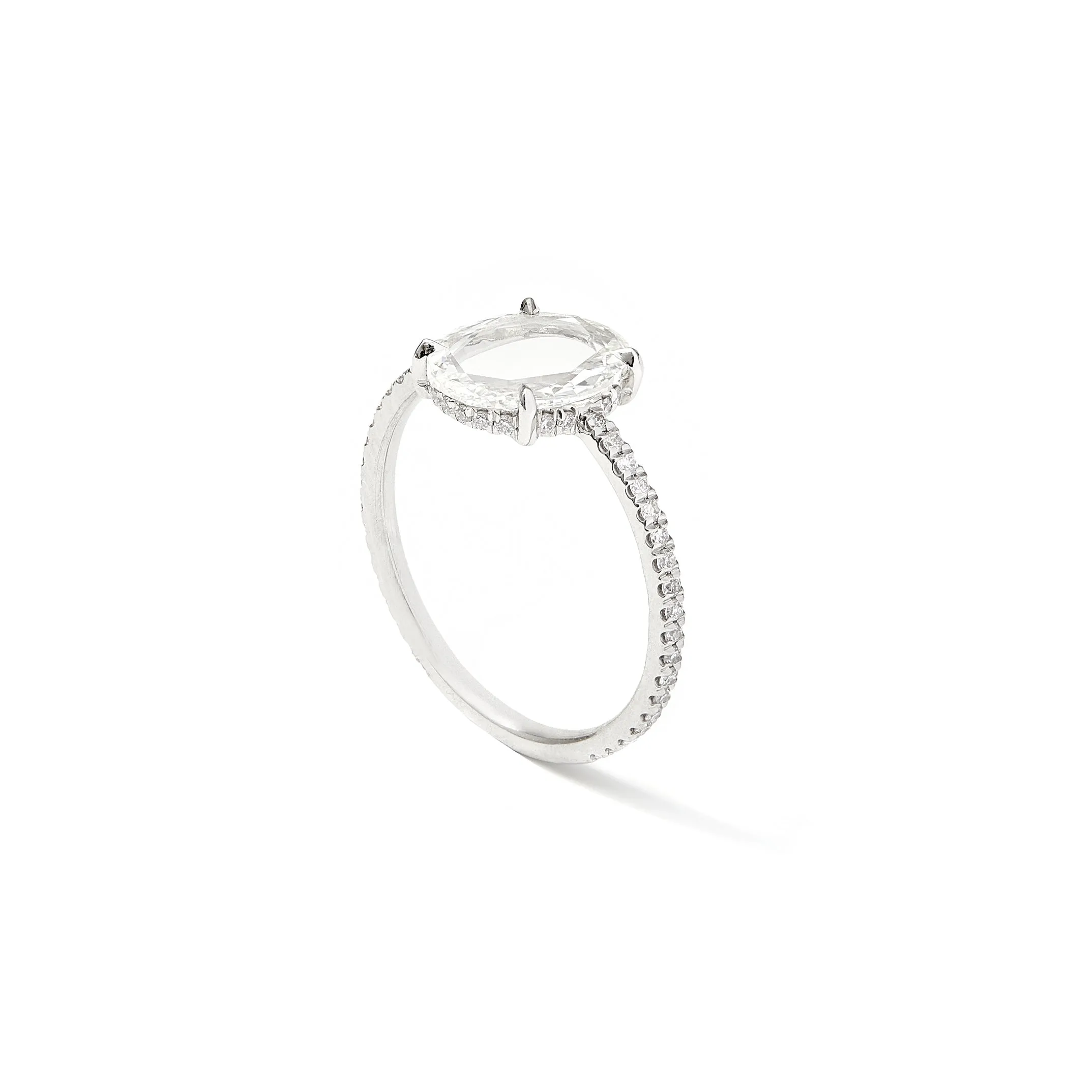 The Oval Eclat Ring in Platinum