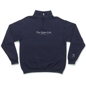 The Quiet Life Serif Emb Mock Neck Navy
