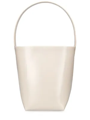 The Row   Small N/S Park shiny leather tote bag 