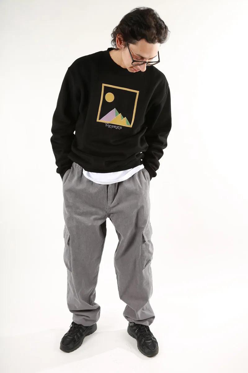 Theories Giza Applique Crewneck Black