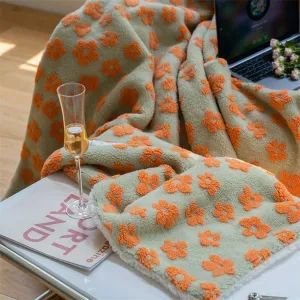 Thickened Flower Pattern Fleece Blanket