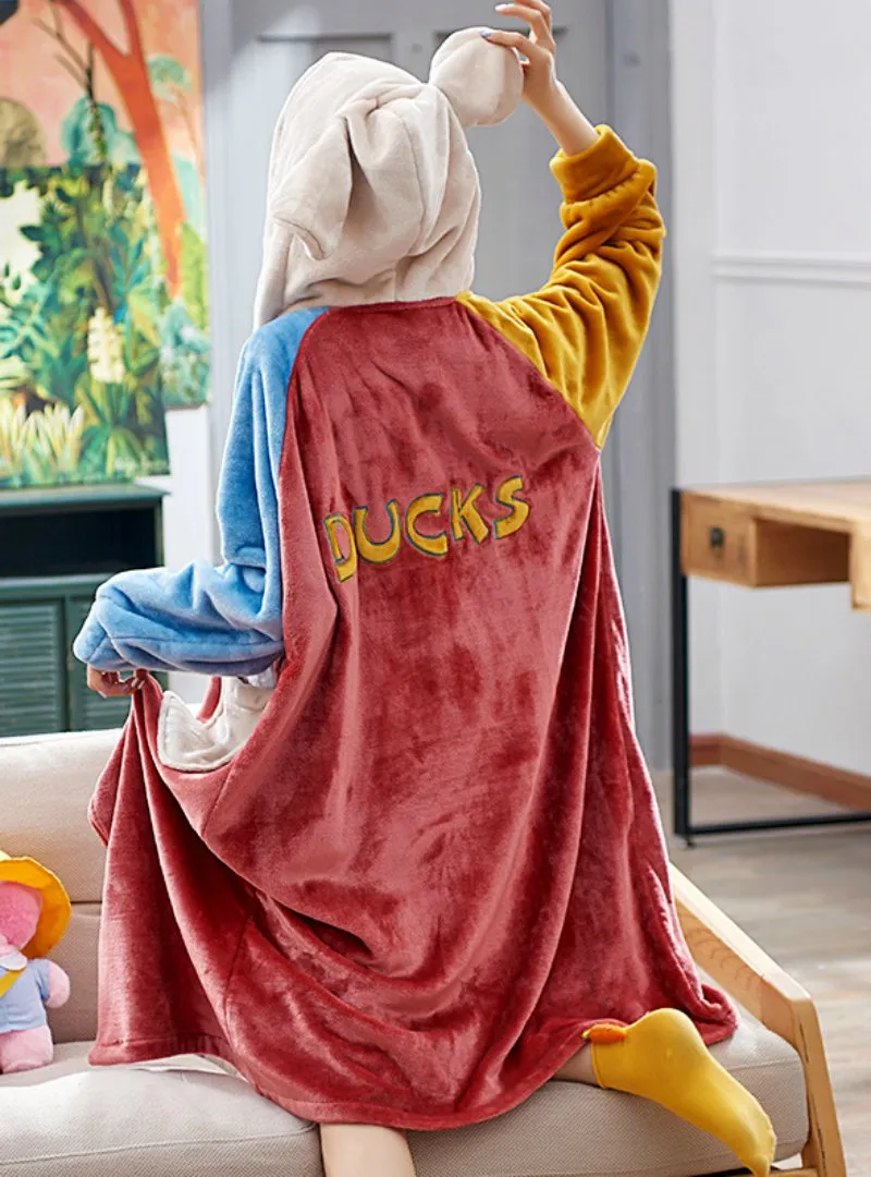 THICKENED LENGTHENED WARM CORAL FLEECE NIGHTGOWN