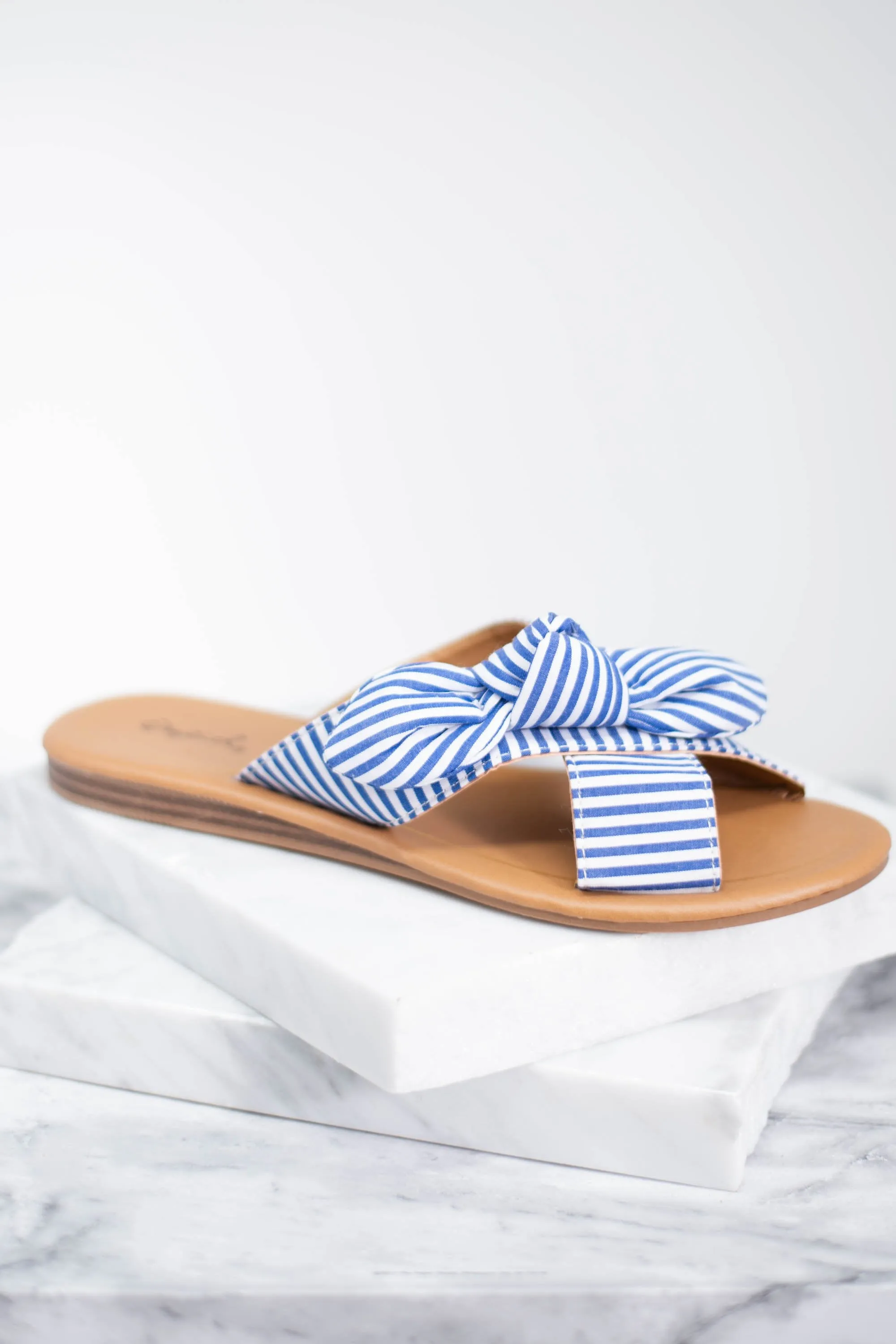 This Is Your Day Sandals, Blue-White