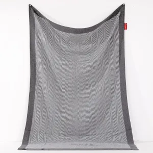 Throw / Blanket - Knitted Herringbone Grey