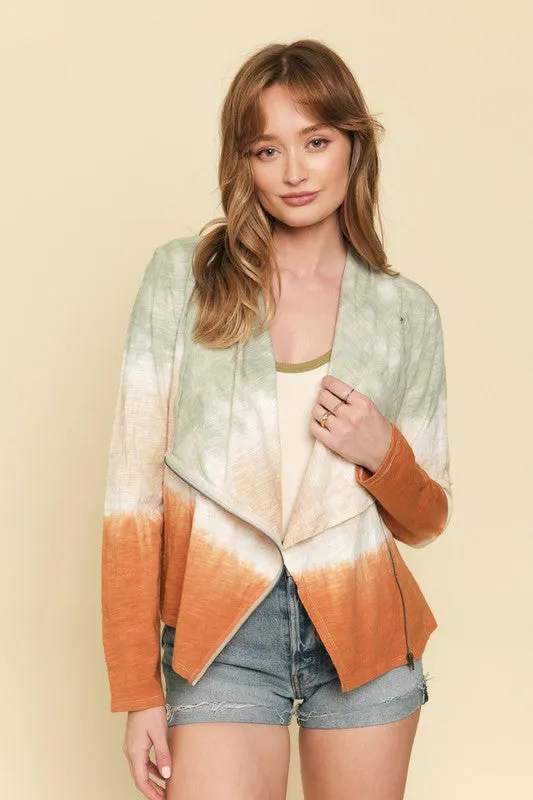 Tie Dye Drape Zip Jacket