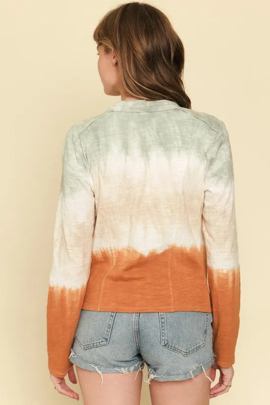 Tie Dye Drape Zip Jacket