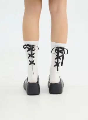 Tied Ribbon Midi Socks IN316