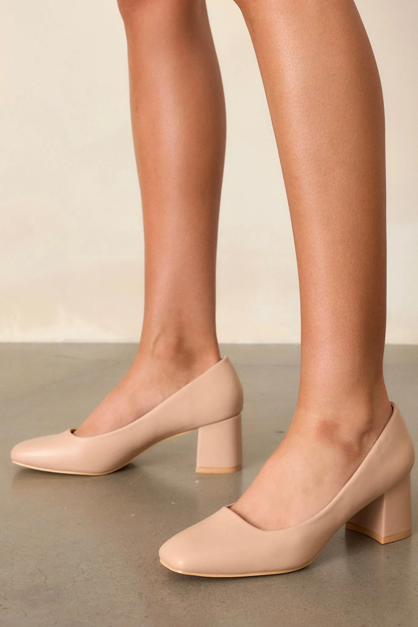 Timeless Elegance Beige Block Heels