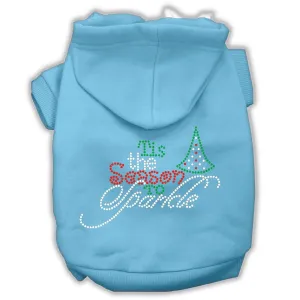 Tis The Season To Sparkle Rhinestone Dog Hoodie Baby Blue L (14)