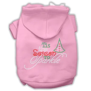 Tis The Season To Sparkle Rhinestone Dog Hoodie Light Pink L (14)