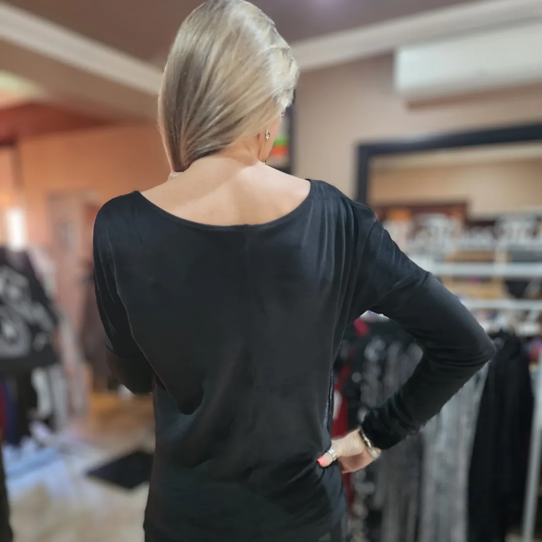 Tisha Top - Black Fur