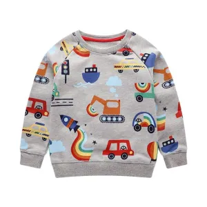 Toddler Boys Car Print Fashion Sweatshirt