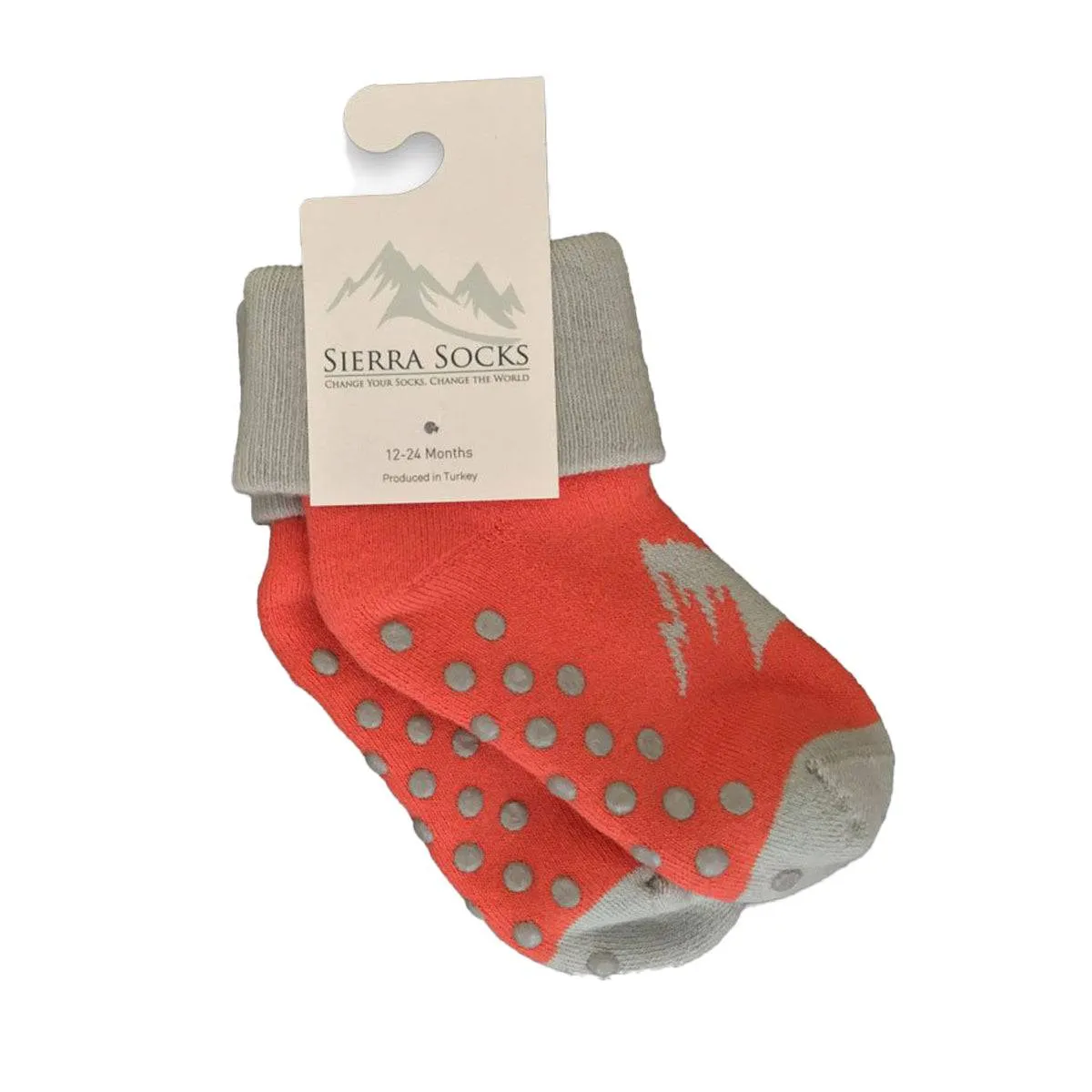 Toddler Combed Cotton Turn Cuff Non-Slip Socks for Boys & Girls