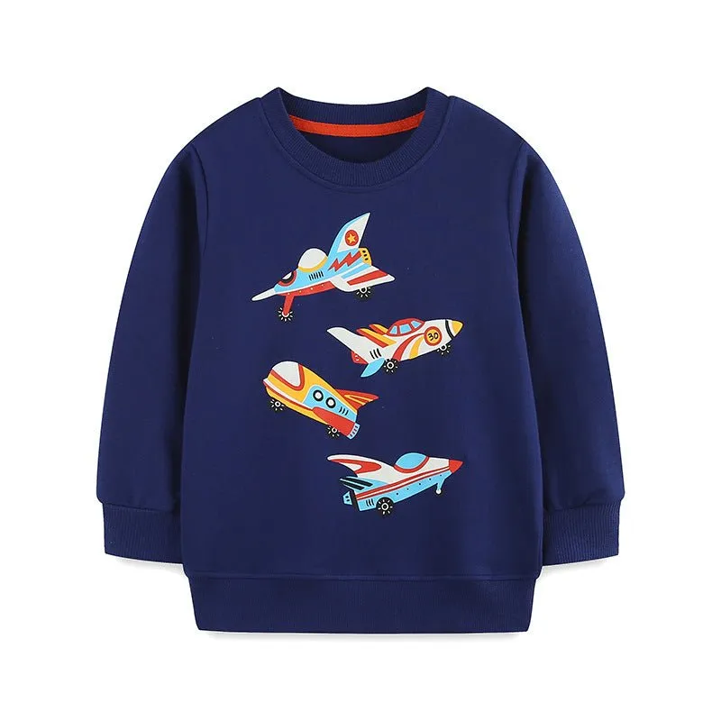 Toddler/Kid Boy Cartoon Airplane Design Sweatshirt