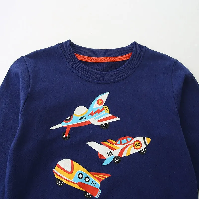 Toddler/Kid Boy Cartoon Airplane Design Sweatshirt