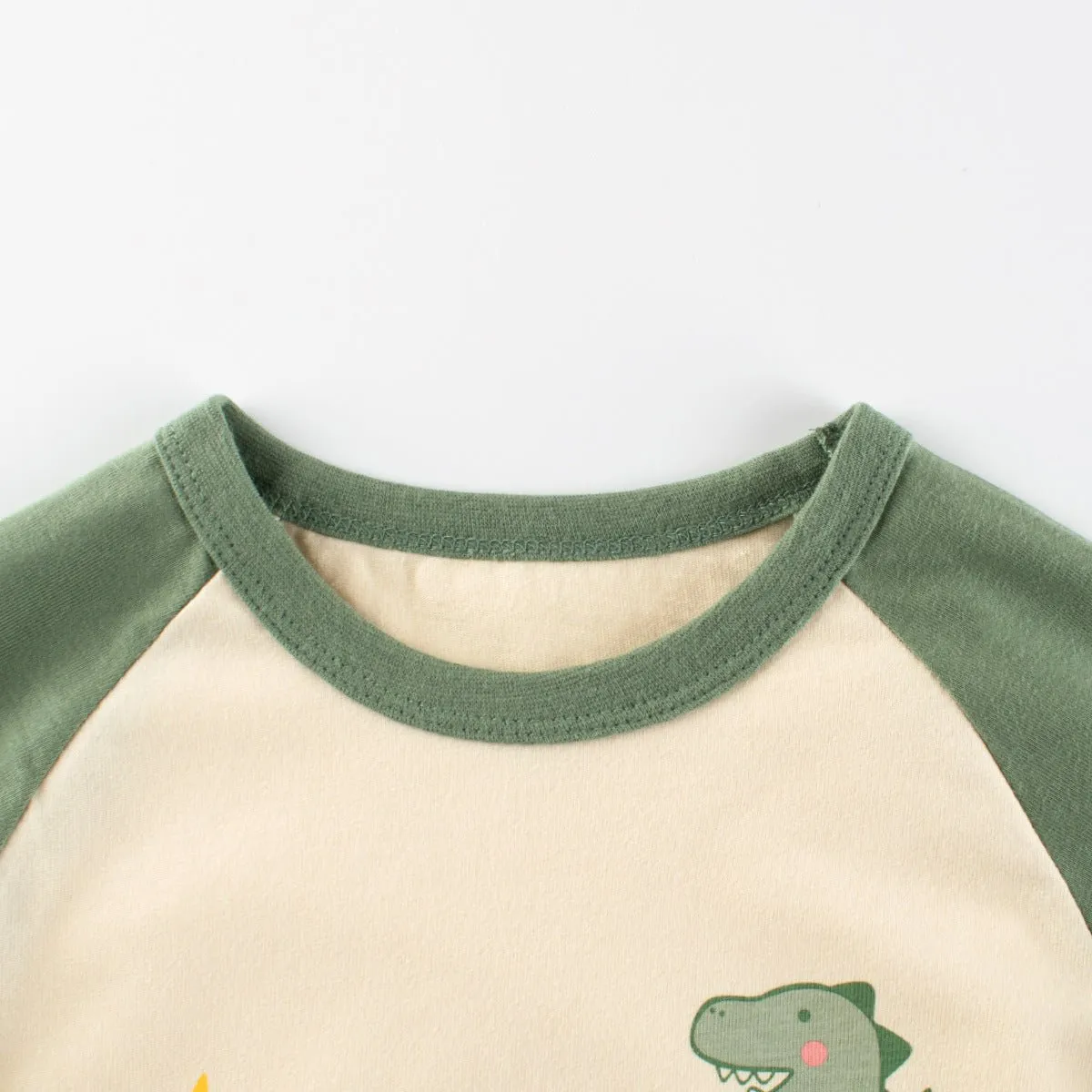 Toddler/Kid Boy Green Dinosaur Print Long Sleeve Shirt