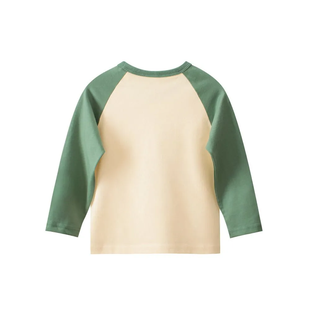Toddler/Kid Boy Green Dinosaur Print Long Sleeve Shirt