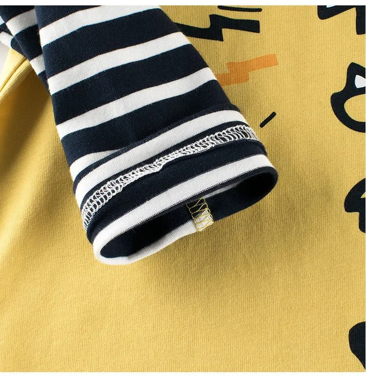 Toddler/Kid Boy's Long Sleeve Dinosaur Print Yellow T-shirt