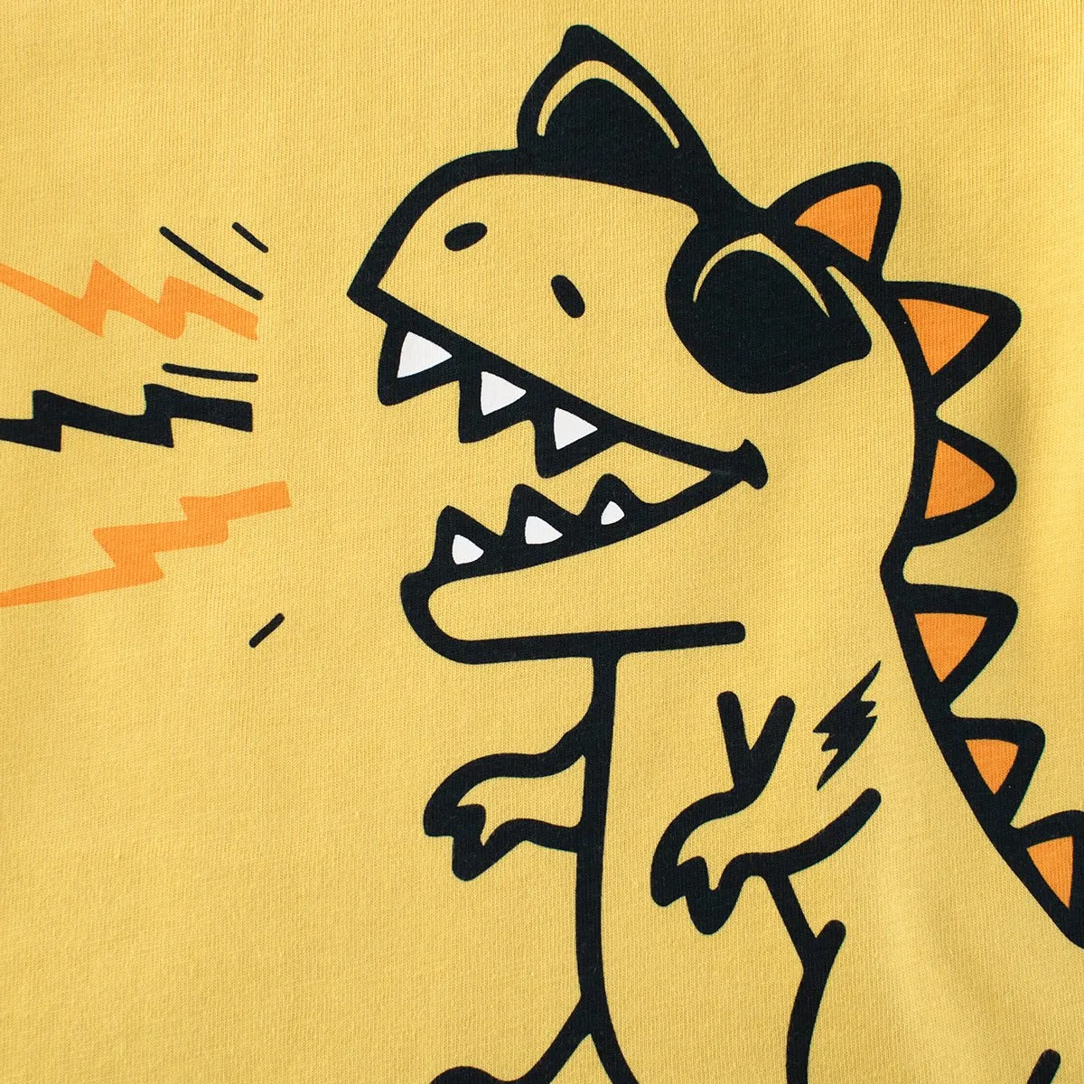 Toddler/Kid Boy's Long Sleeve Dinosaur Print Yellow T-shirt