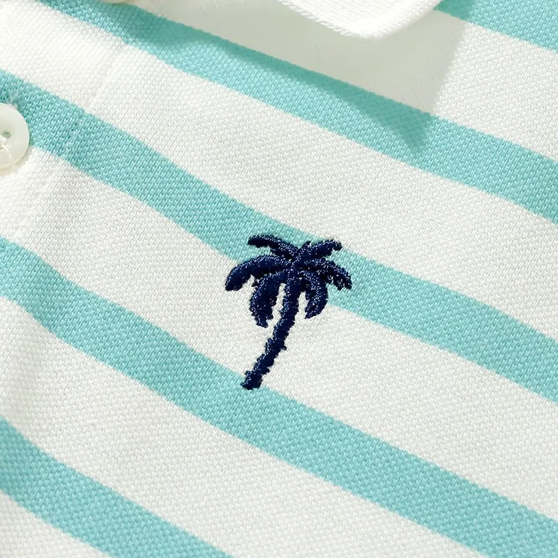 Toddler/Kid Boy's Summer Striped Design Polo Top