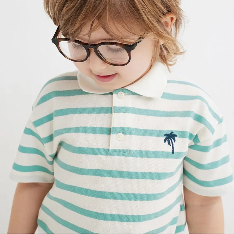 Toddler/Kid Boy's Summer Striped Design Polo Top