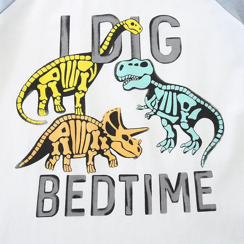 Toddler/Kid Boy's Three Dino Print Tee With Shorts Set