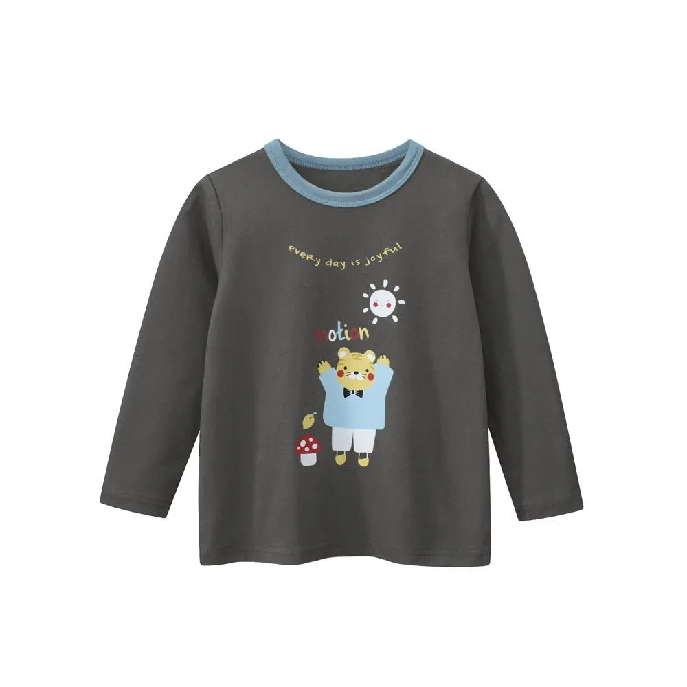 Toddler/Kid Cartoon Tiger Print Casual Long Sleeve Shirt