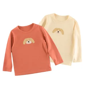 Toddler/Kid Cute Puppy Print Long Sleeve Shirt (2 Colors)
