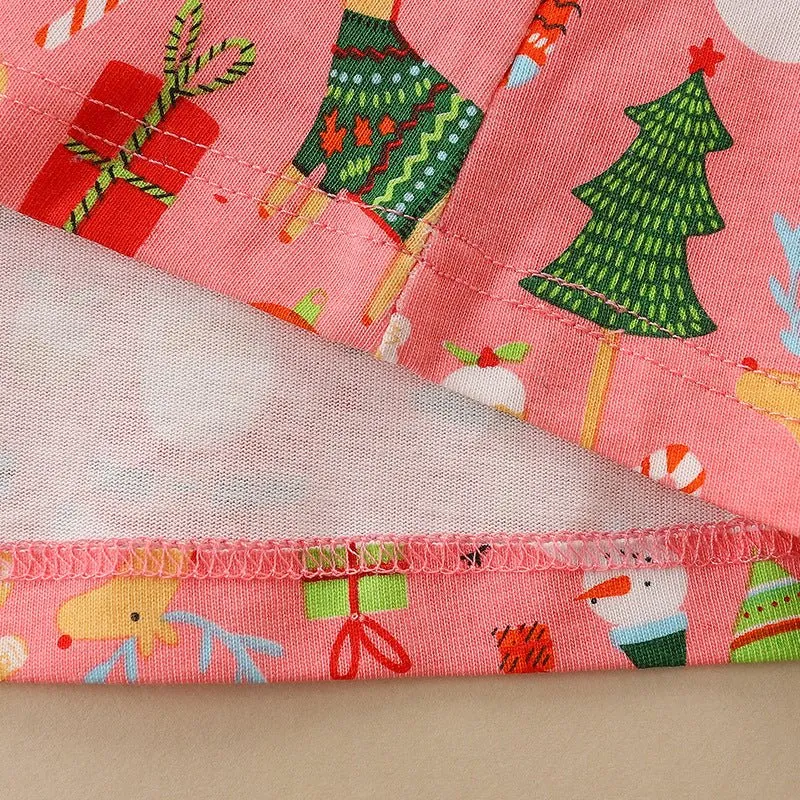 Toddler/Kid Girl Festive Christmas Decors, Santa, and Friends Dress