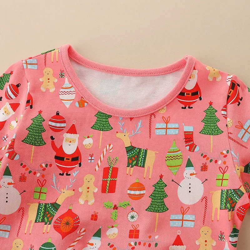 Toddler/Kid Girl Festive Christmas Decors, Santa, and Friends Dress