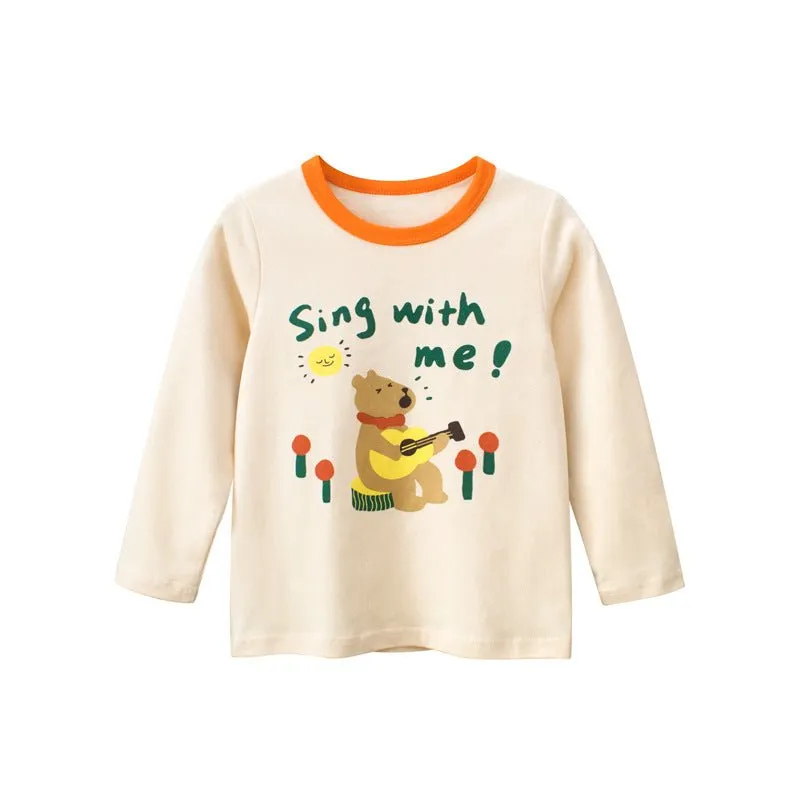 Toddler/Kid Girl's Cartoon Bear Long Sleeve Shirt
