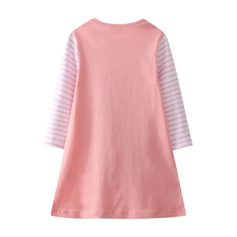 Toddler/Kid Girl's Christmas Tree Pink Long Sleeve Dress
