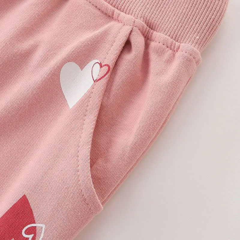 Toddler/Kid Girl's Heart Print Design Pink Pants