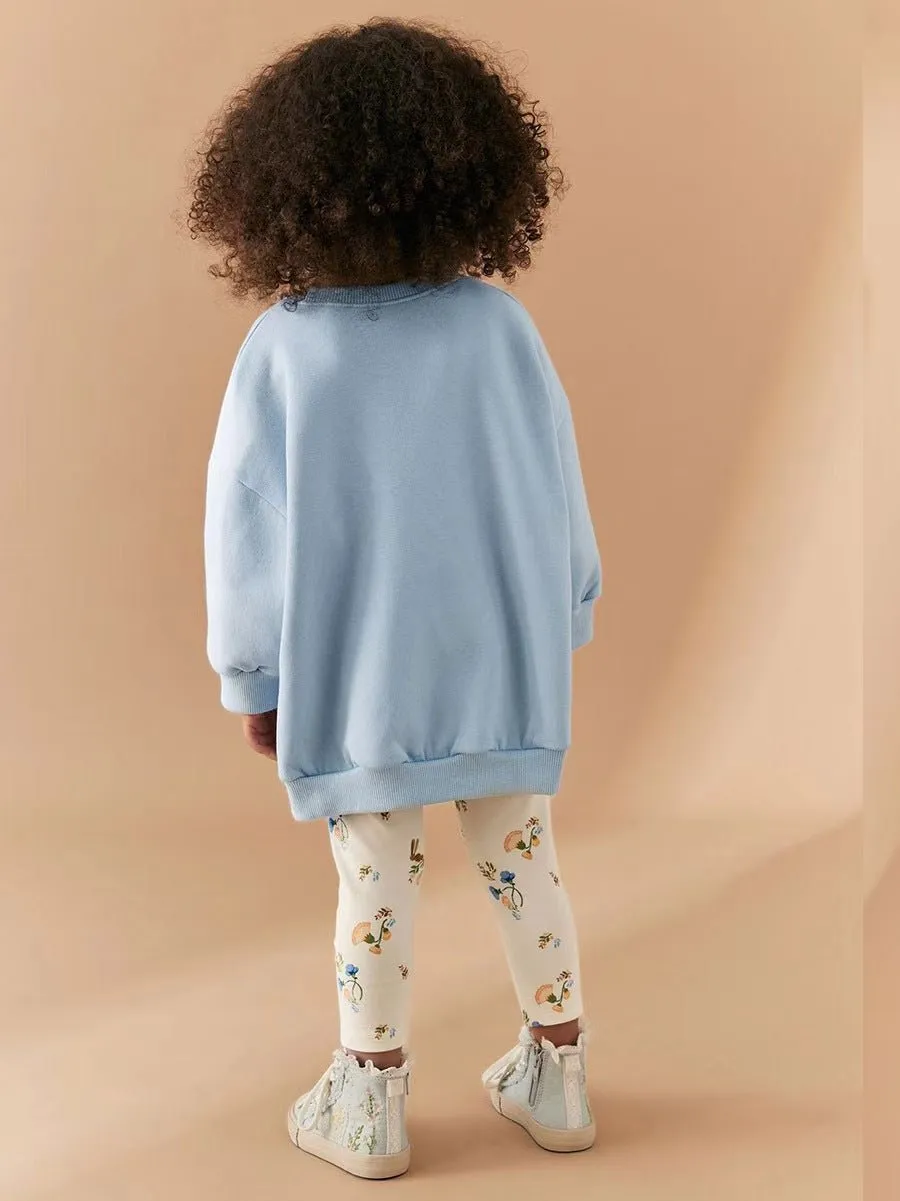 Toddler/Kid Girl's Little Princess Blue Sweatshirt with Leggings Set