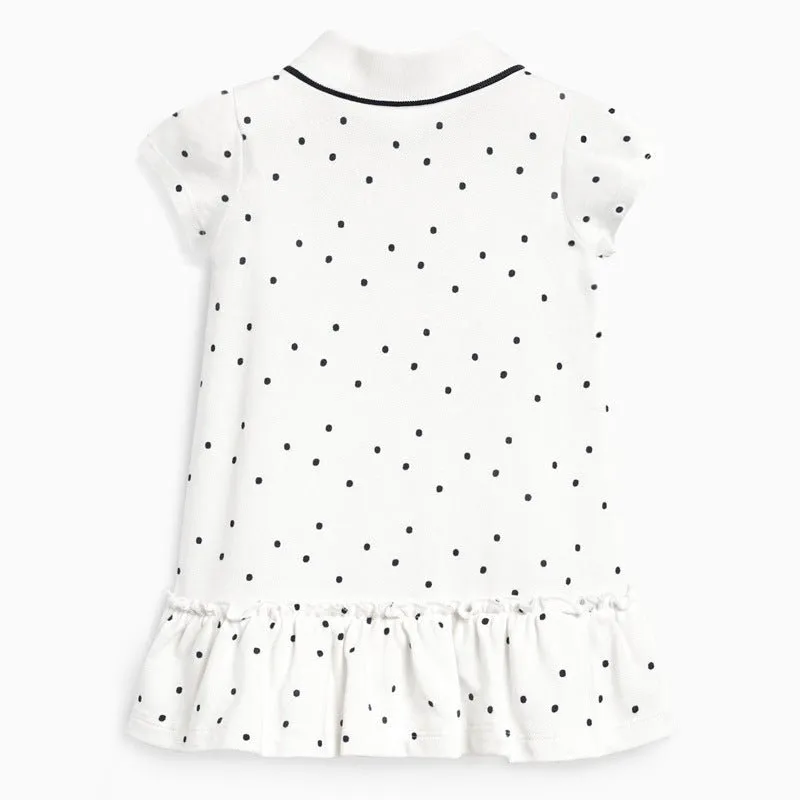 Toddler/Kid Girl's Short Sleeve Cartoon Unicorn Print Black Spot Polo Dress