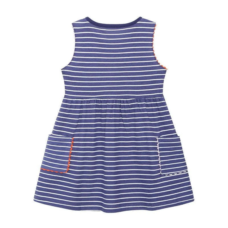 Toddler/Kid Girl's Sleeveless Stripe Cotton Dress