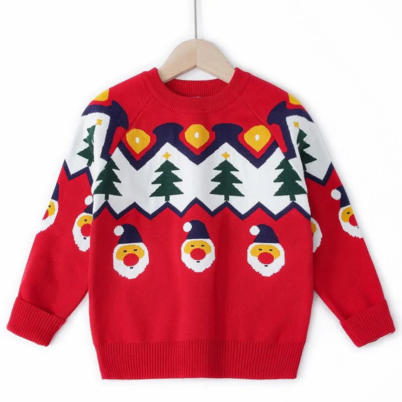 Toddler/Kid Santa and Christmas Tree Prints Holiday Sweater
