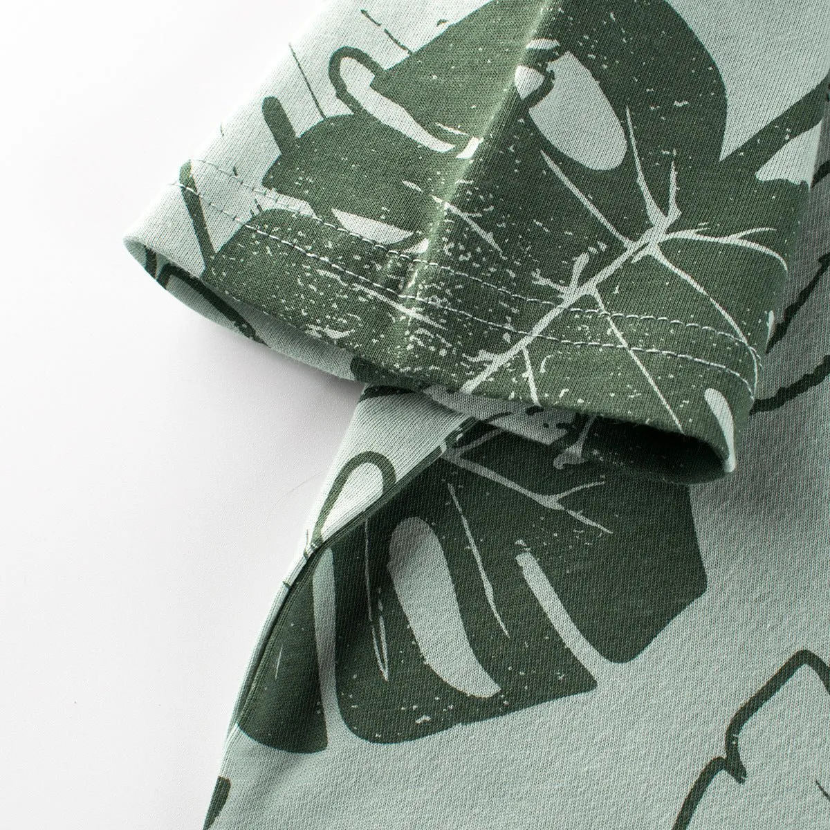 Toddler/Kid's Green Leaf Print Design T-Shirt