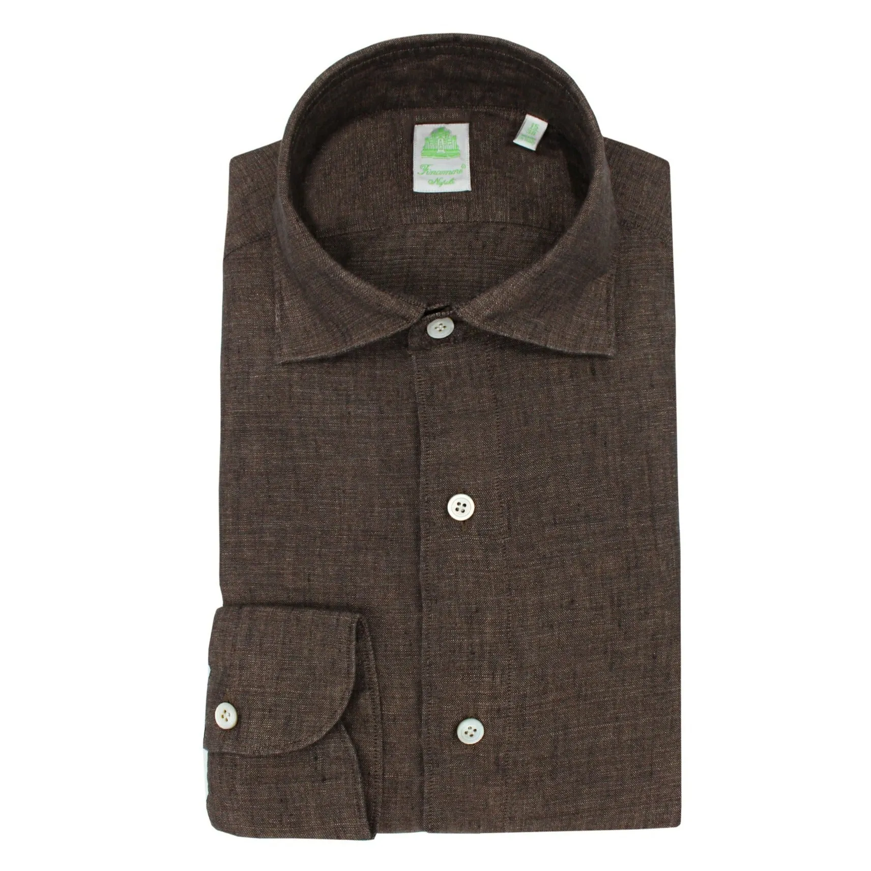 Tokyo brown linen slim fit shirt