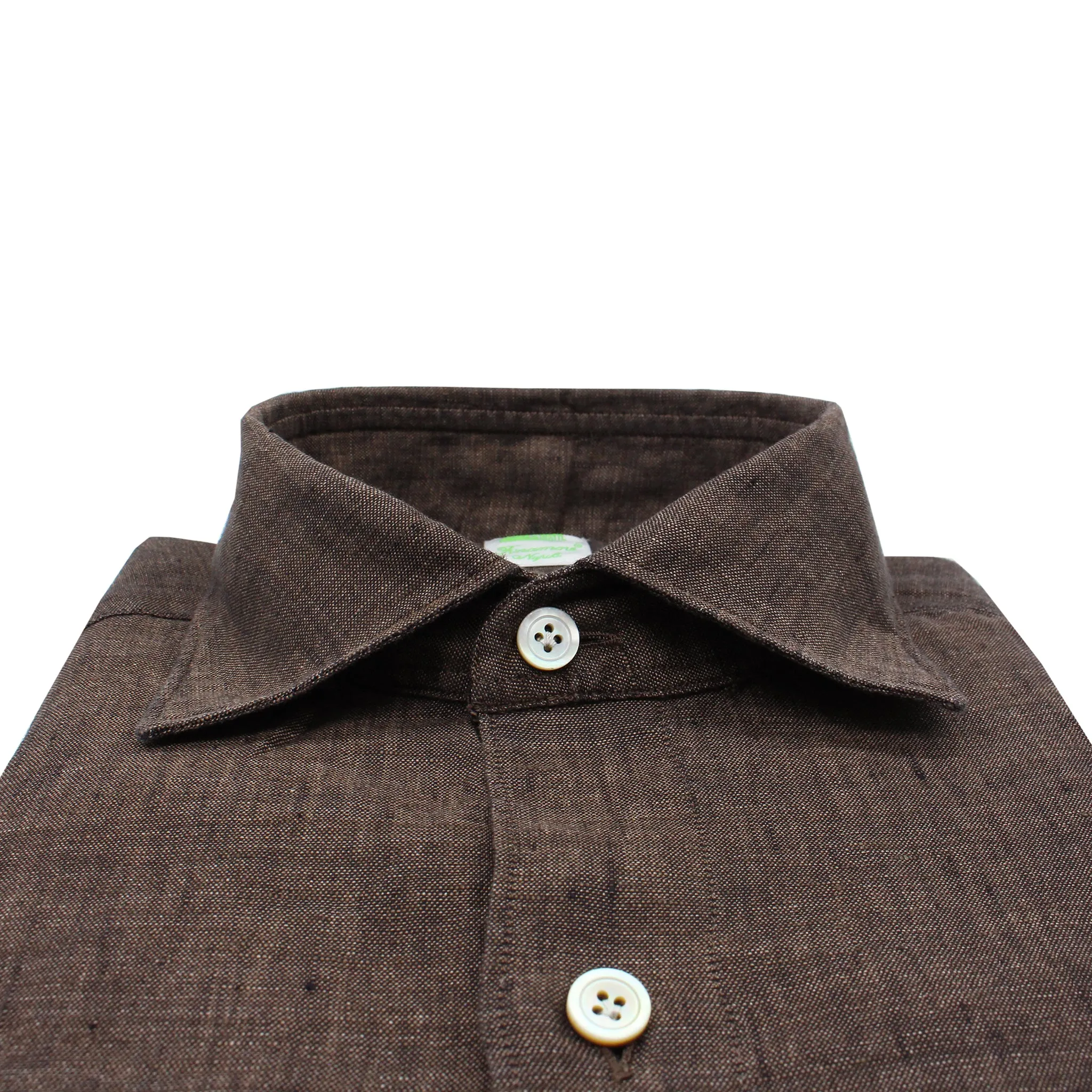 Tokyo brown linen slim fit shirt