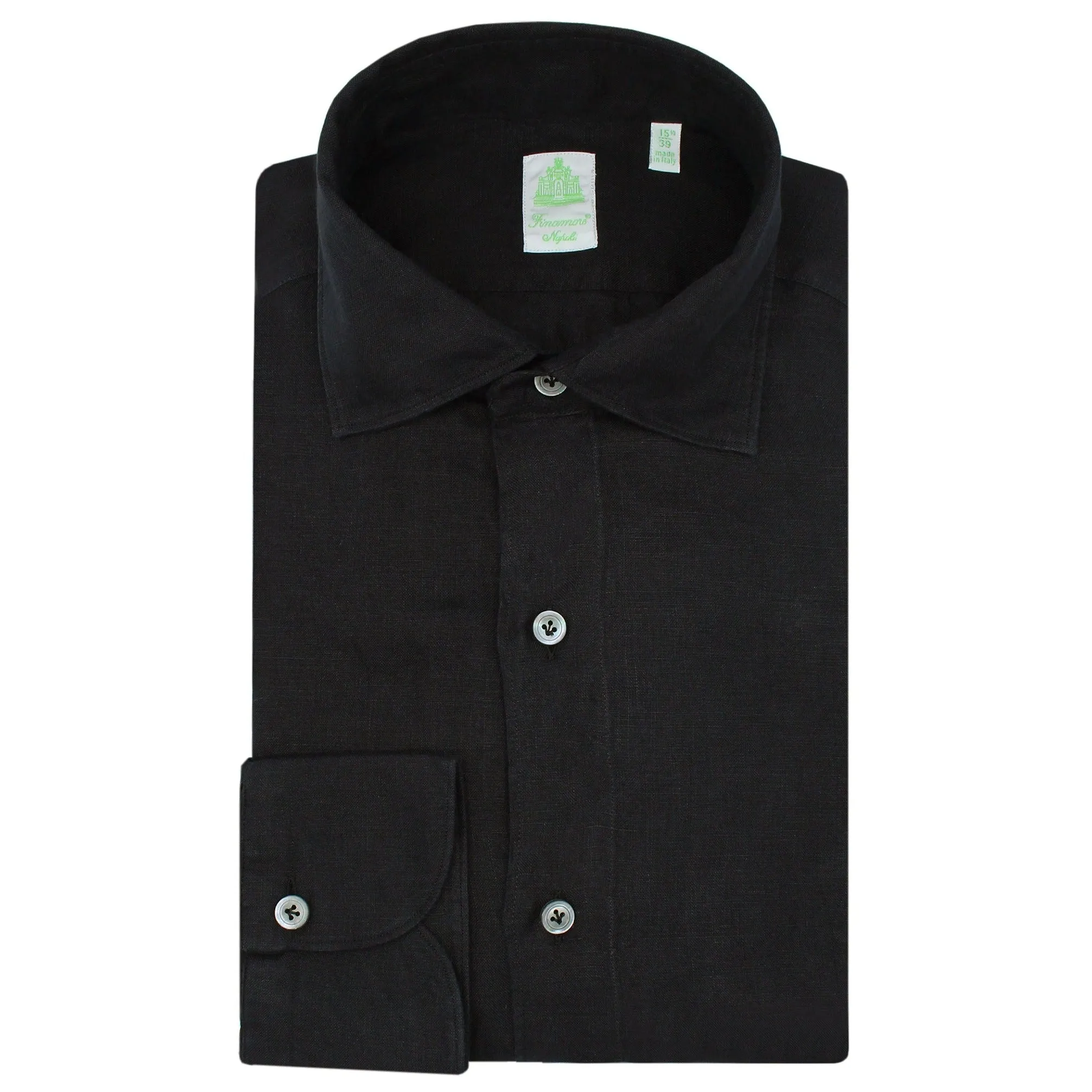 Tokyo slim fit linen sport shirt black color