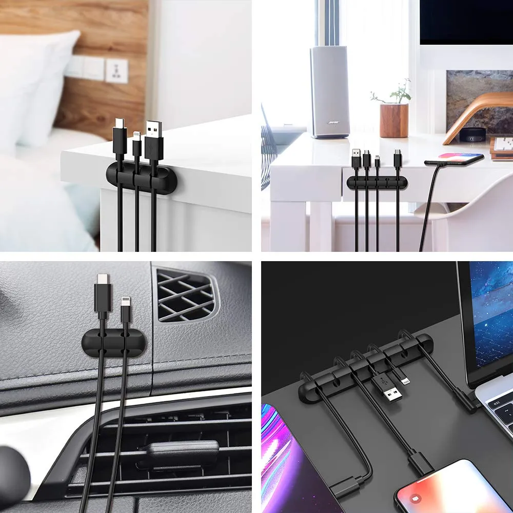 TOPK Cable Organizer Silicone USB Cable Winder Desktop Tidy Management Clips Cable Holder for Mouse Headphone Wire