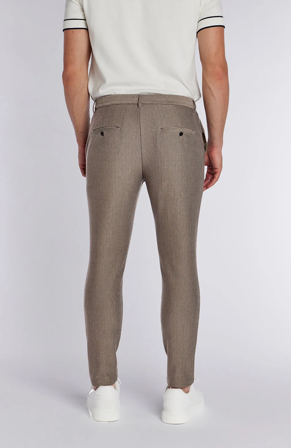 Tormore Slim Geo Textured Pants in Taupe