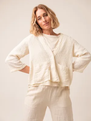 Transit Par Such Textural Light Jacket in Ivory