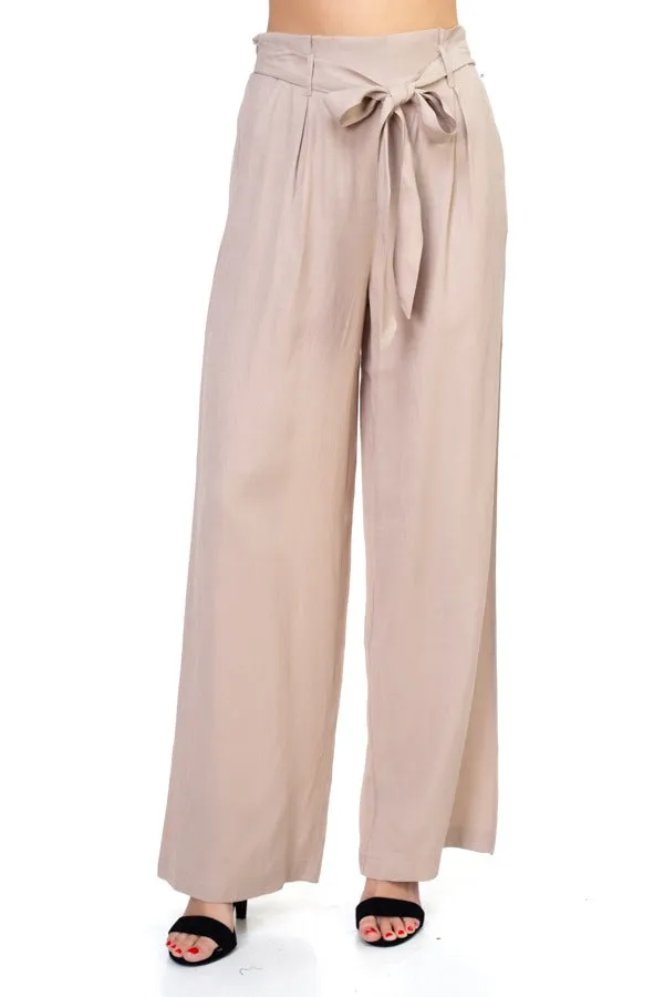 Trendy Belted Wide Leg Pants