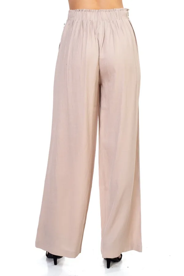 Trendy Belted Wide Leg Pants