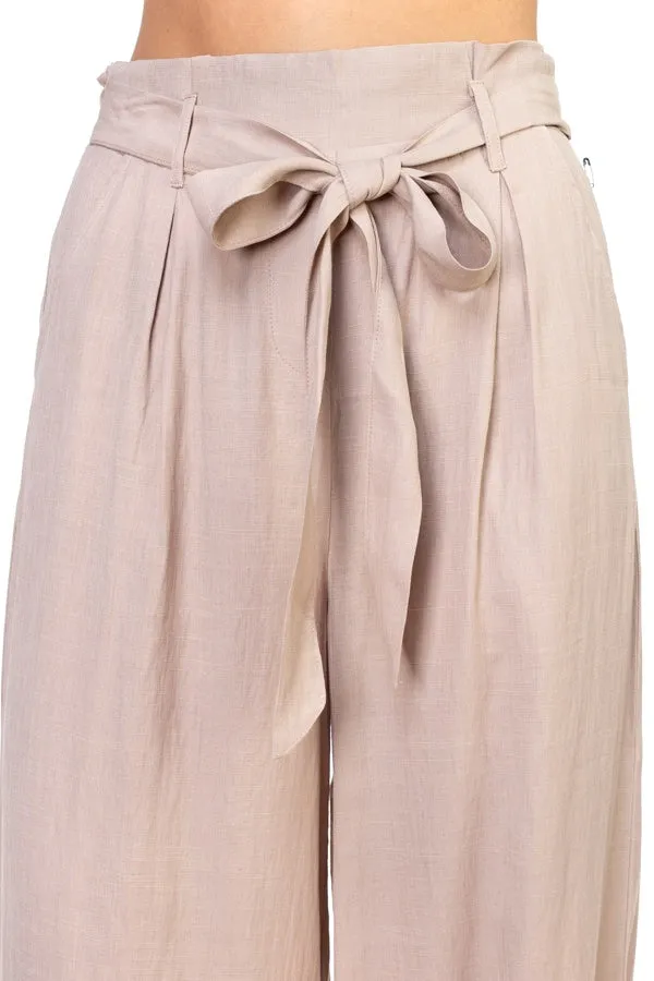 Trendy Belted Wide Leg Pants
