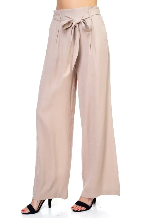 Trendy Belted Wide Leg Pants