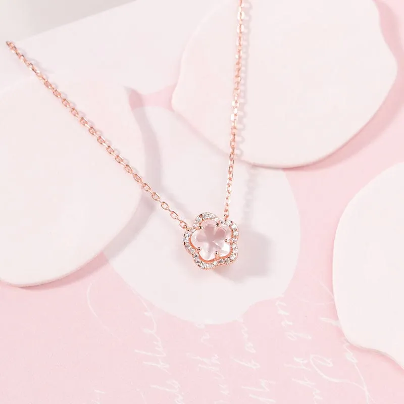 Trendy Pink Cherry Blossom Necklace