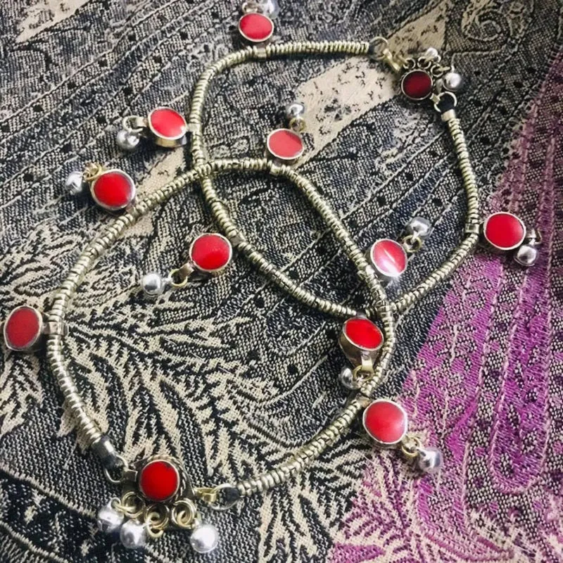 Tribal Anklets With Silver Bells, Body Jewelry